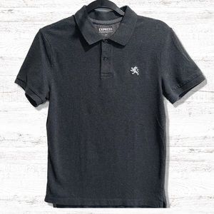 Express Fitted Gray Polo Men’s Polo Shirt Size Small